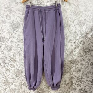 Nap Loungewear Purple Sweatpants Joggers Sz Medium Balloon Leg Baggy Harem